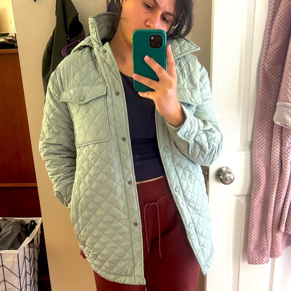 Women's Quilted Jacket in Light Green Lucky Brand Size S
